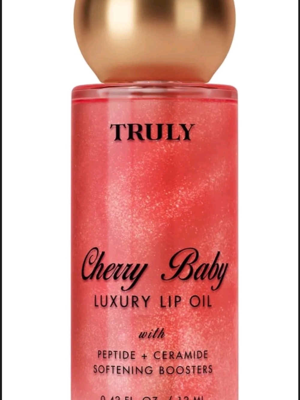 TRULY Cherry Baby Luxury Lip Oil - Shimmering Coral Pink